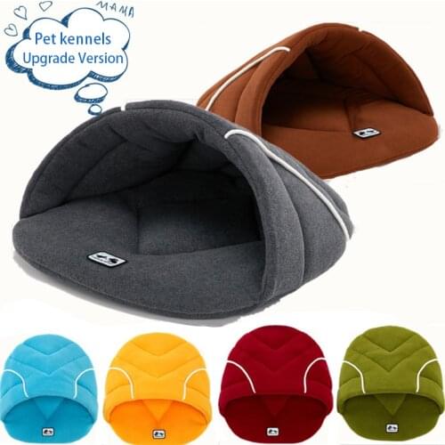 10 Colors Fleece Dog Bed Mat Winter Warm Pet Dog House Small Medium Dog Kennel Cat Sleeping Bag Puppy Pet Kennels House For Dogs