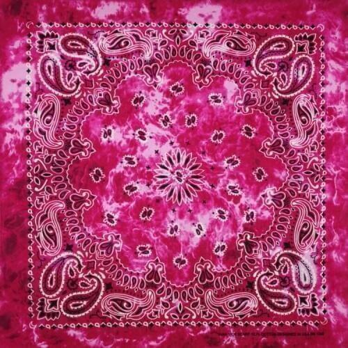 100% Cotton Paisley Rendering Rose Punk Hip Hop Headwear Kerchief Bandanas Foulard Neckerchief Square Scarf for Women/Men/Boys