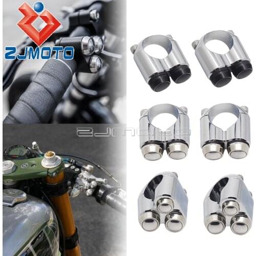Chrome 2-3 Buttons 7/8" 1" Handlebar Mount Switch Push Button Vintage Motorcycle Start Turn Signal Headlight Fog Light Switches