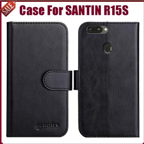 Hot! SANTIN R15S Case 6" Fashion 6 Colors Flip Soft Leather Wallet Protective Cover For SANTIN R15S Case Phone Bag