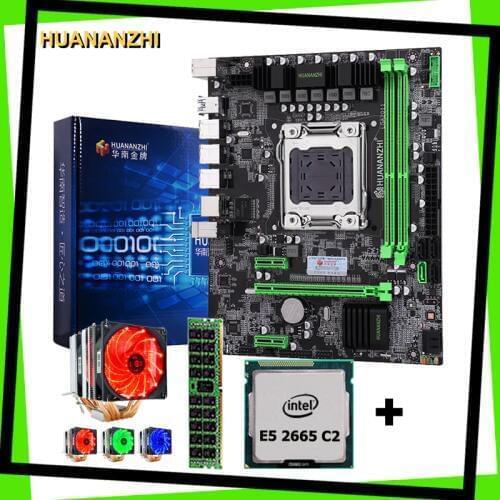 Discount motherboard bundle HUANANZHI M-ATX X79 LGA2011 motherboard with CPU Xeon E5 2665 C2 with cooler RAM 8G 1600 REG ECC