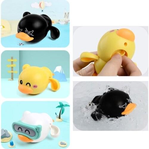 Cute Diving Pirate Little Clockwork Duck, Swimming Wind Up Duck for Toddlers Babies Bathing, Black/White/Yellow