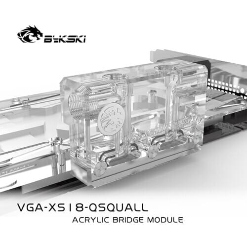 BYKSKI G1/4" Multi Graphics Card Bridging Module / Acrylic Connectors use for GPU Card L Terminal Block / Water Cooling System