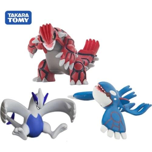 Cartoon Sun and Moon Kyogre Groudon Lugia Pokemons Action Figure Dolls Toys Anime Pokemons Figure Toy Collection Gifts for Kids