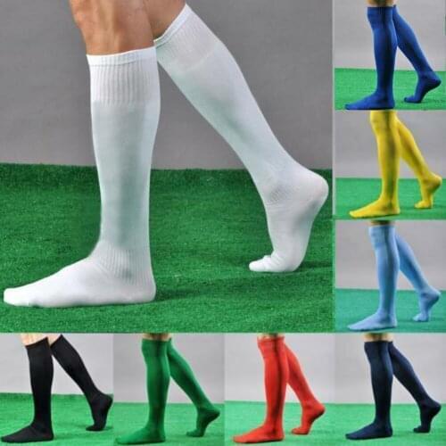 Men Solid Color Soft Cotton Football Stocking Sport Long Hockey Socks Over Knee High Sock New Fashion