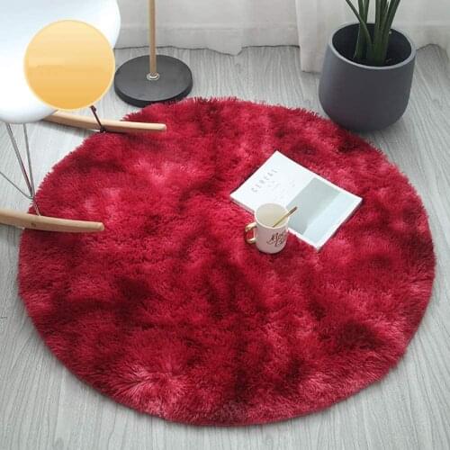 Soft Round Fluffy Bedroom Rug for Girls Shaggy Cute Rugs Fuzzy Circle Area Rug for Nursery Playing Reading Room Kids Room Carpet