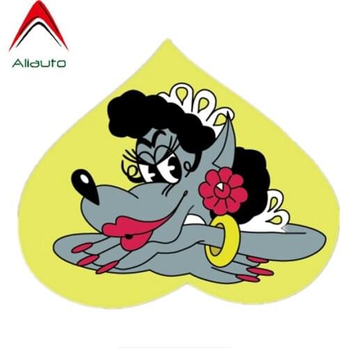 Aliauto Funny Car Sticker Wolf Well Wait Colorful Waterproof Reflective Decal Auto Accessories PVC,12cm*10cm