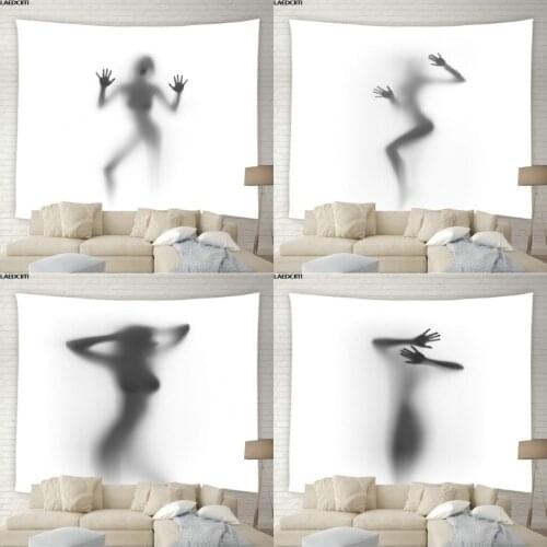 Halloween Hippie Wall Hanging Big Tapestry Horror Sexy Woman Shadow Psychedelic Aesthetic Background Cloth Bedroom Home Decor