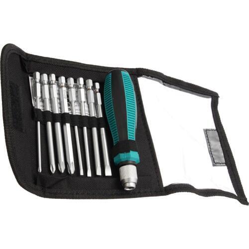 New 9pcs/set Screwdriver Set 1/4"/6.35mm Phillips/Slotted Bits With Magnetic Multitool Home Appliances Repair Hand Tools