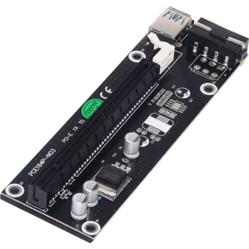 New PCI 1x to 16x Powered Express Riser Board USB3.0 PCI-E Extender Adapter Card Cable SATA to 4 Pins Power for BTC Miner Mining