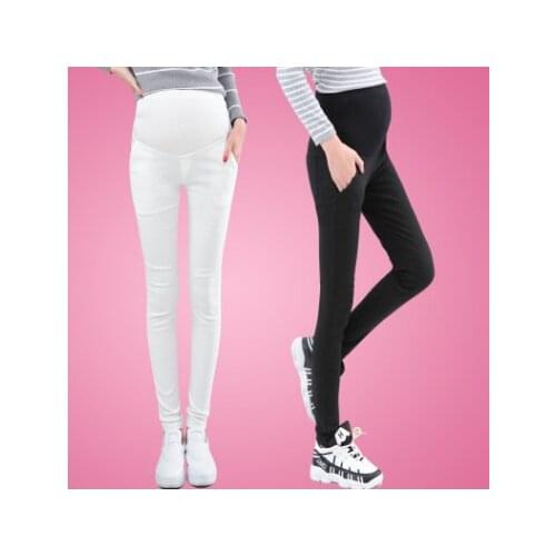 Maternity wear autumn Korean style slim simple high waist pregnant belly lift pants pencil pants