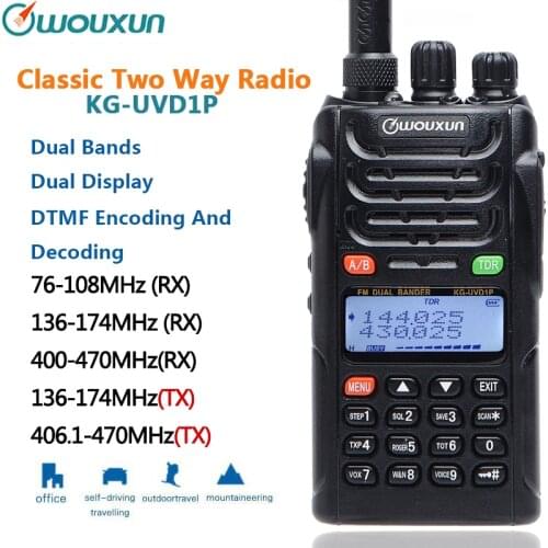 Original WOUXUN KG-UVD1P Dual Band Two Way Radio with 1700mAh battery FM Transceiver UVD1P Walkie Talkie UHF VHF HAM Radio