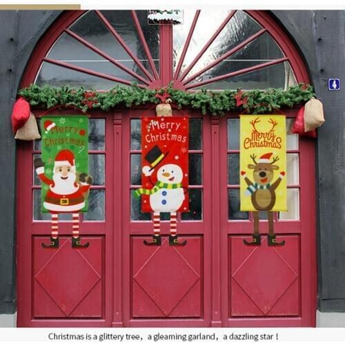 Merry Christmas Porch Door Banner Hanging Ornament Christmas Decoration For Home Xmas Navidad 2020 Happy New Year 2021 U3