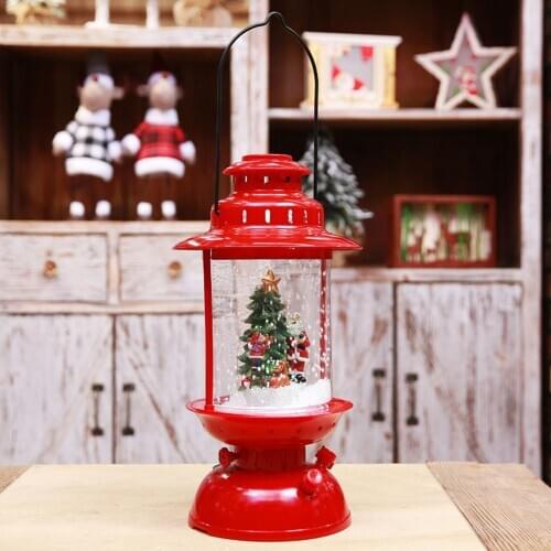Christmas Musical Snow Lantern USB Plug in LED Fairy Lights Lamp Snowman Santa Claus Shaped Hanging Lighting with 3 Lovely Songs