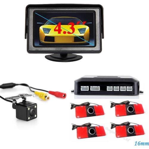 3 in 1 Car Video Parking Sensor Assistance System With Rear View Camera+4.3 inch LTF LCD Car Mirror Monitor+Video Parking Sensor