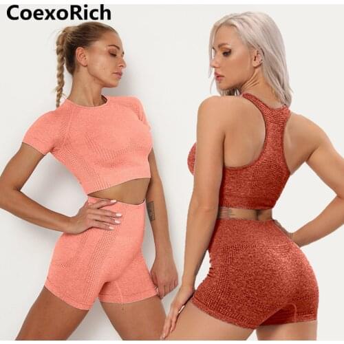 Gym Clothing Women Fitness Sport Bra Yoga Shorts Set Outfit Crop Tank Top High Waist Running Tights Workout Clothes Tracksuit