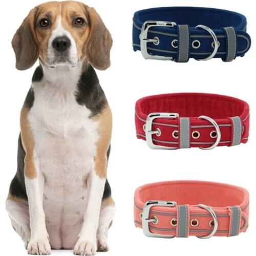 Comfortable Dog Collar Mesh Padded Nylon Pet Dog Collars Durable Adjustable Reflective Durable Heavy Duty Comfortable Collar