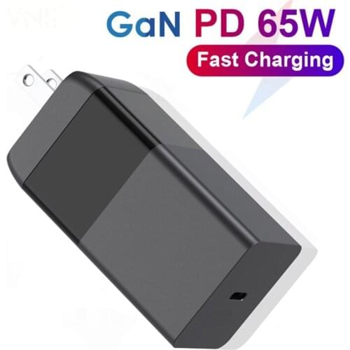 65W GaN Fast Charger QC3.0 Type C PD USB Fast Charging For iPhone 12 Xiaomi Redmi Samsung Huawei Android Phone Universal Charger