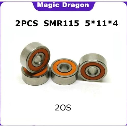 High quality 2PCS ABEC-7 SMR115 COOL RED SEALS 5x11x4mm 2OS CB Stainless Steel Hybrid Ceramic Fishing Reel Bearings NEW