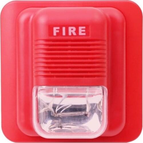 Fire Alarm Horn 119 Fire Alarm LED Flashing Light Siren 12V 24V Fire Sound and Light Alarm