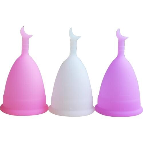 1pcs Menstrual Cup Female Physiological Period Menstrual Blood Blocking Lady Moon Shape 3 Color Large Size