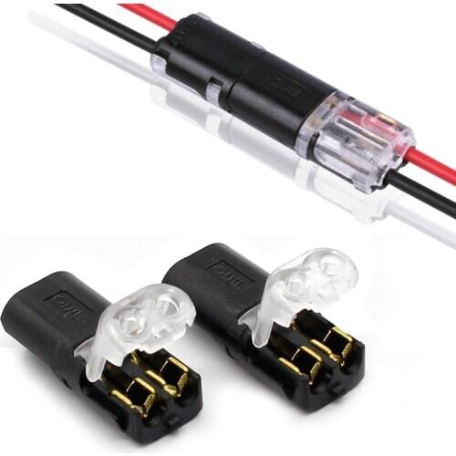 10pcs 2pin Pluggable Wire Connector Quick Splice Electrical Cable Crimp Terminals for Wires Wiring 22-20AWG LED Car Connectors