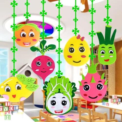 10pcs 1M Height Kindergarten Creative Hanging Animal Plant Artificial Rattan Cartoon Wall Decor kid DIY Room Curtain Ornaments