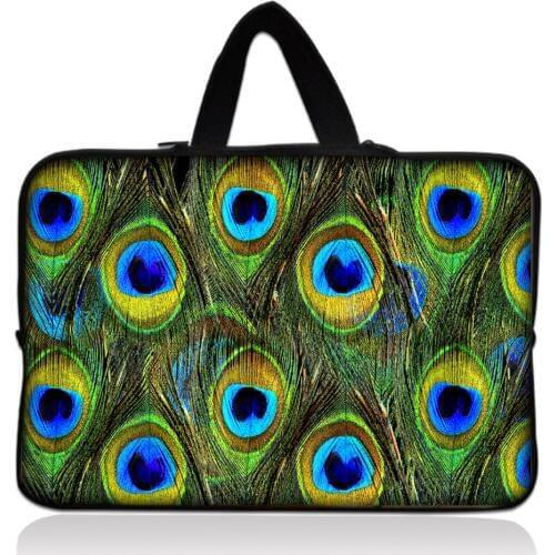 15 inch Peacock Feather sleeve case carry handbag for laptop tablets notebook soft cover 15.6 computer bag For Dell Hp Acer Asus