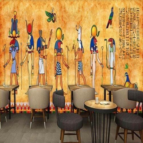 3D photo wallpaper Retro Egyptian fresco custom bedroom living room wallpaper bar restaurant background wall mural