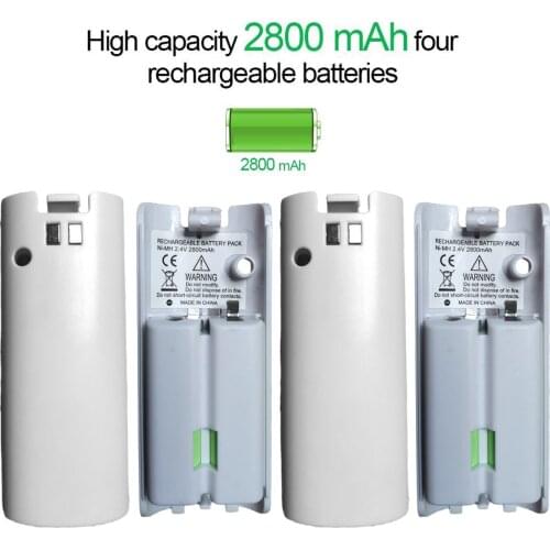 4 IN 1 Controller Charging dock with 4 Rechargeable Batteries and LED Indicators for Wii Controller