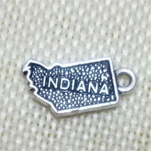 50pcs Hot Selling Personalized Gift Making INDIANA Map Charm