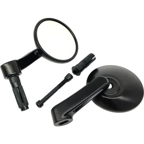 7/8'' 22mm Universal Motorcycle Bar End Black Rearview Side Mirrors Custom Dirt bike For Honda Yamaha Suzuki Kawasaki Cruiser