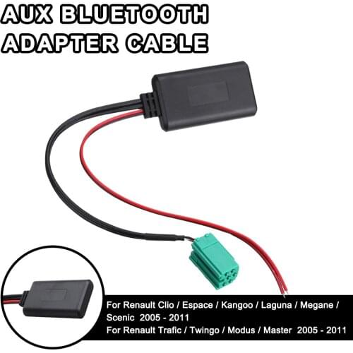 Car 12v+ bluetooth Module AUX Adapter Wireless Radio Stereo AUX-IN Cable For Renault Clio Kangoo Megane Scenic 2005-2011