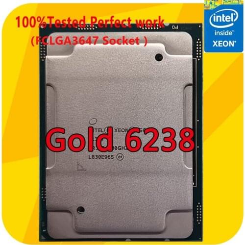 Intel Xeon Gold 6238 SRFPL 2.1GHZ 22-Cores 44-Thread 30.25MB Smart Cache CPU Processor 140W LGA3647 For Server Motherboard