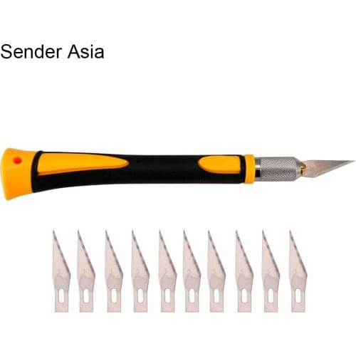 11pcs SK5 Blades Wood Carving Tools Fruit Food Craft Sculpture Engraving Knife with 1pc Non-Slip Carving Handle