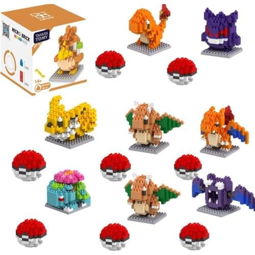 Pokemon Building Blocks Compatible Toys Pokemon Childrens Animation Pikachu Diamond Particles Building Blocks Educational Toys