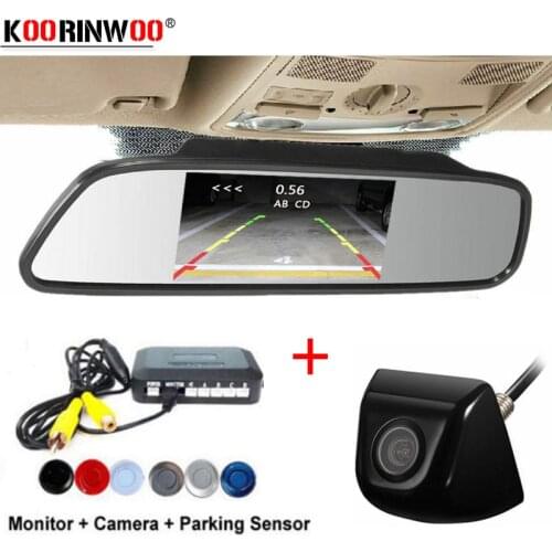Koorinwoo Parktronic Car Sensors Radar Alarm Parking Assist Bumper Sensors 4 Car Monitor Player Rear view Camera Dash Waterproof