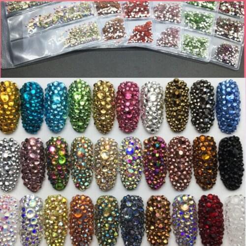 Swarovsky SS4-SS16 Multi-size Crystal Manicure Rhinestones Nail Decoration Strass Charms Stones For 3D Designs Nails Accessoires