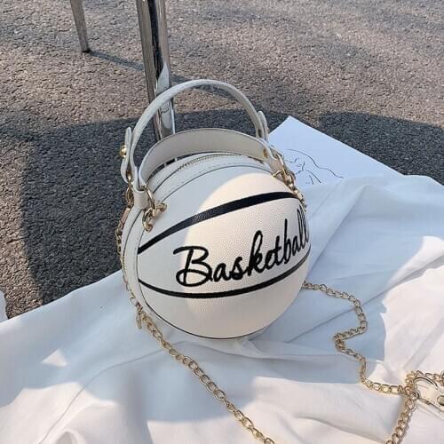 Basketball Shape Small Leather Chain Design Crossbody Bags For Women Fashion Shoulder Messenger Female Luxury Handbags and Purse