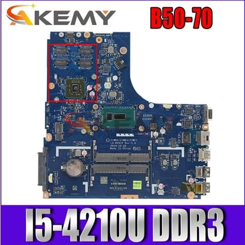 KEFU ZIWB2/ZIWB3/ZIWE1 LA-B091P I5-4210 Fit for Lenovo B50-70 Laptop Motherboard I5-4210U DDR3 USB3.0 Rev:1.0 fully tested