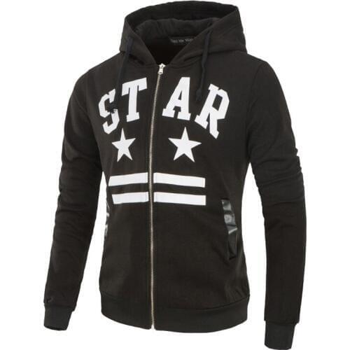 2018 Mens brand hoodies Pocket Male Casual Letters printing Sweatshirt Hoodies Slim Zipper Hoody Coat Men Fashion Hoodies XXL