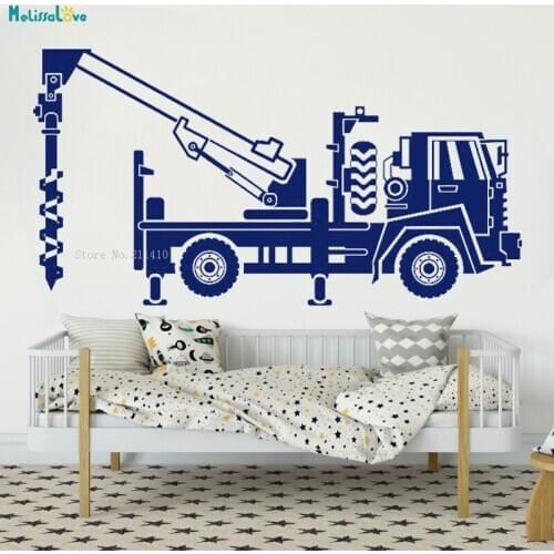 Construction Vehicles Wall Sticker Decals Trucks Car Art Decor for Kids Boys Room Self-adhesive Vinyl Murals Delicate YT2919
