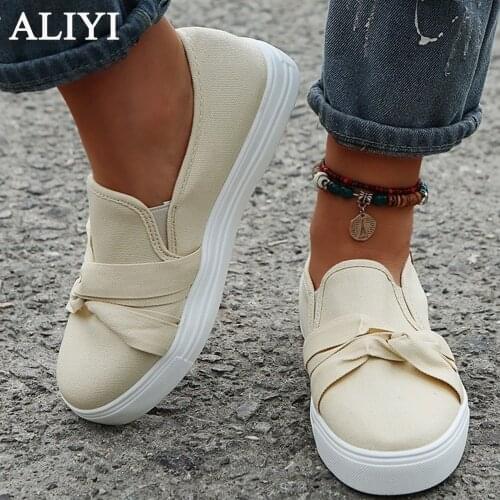 New Canvas Shoes Women 2021 All Season Daily Ladies Slip On Comfy Loafers Home Outdoor Running Walking Sport Sneakers 35-43