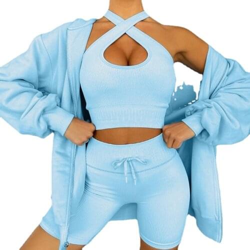 New Solid Color Cross Shoulder Strap Fitness Suit Outdoor Running Cycling Yoga Sports Tight Clothes