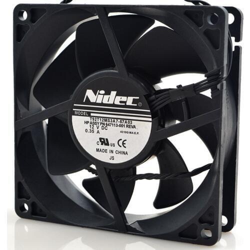Original FOR NIDEC T92T12MS3A7-57A03 9225 9cm DC12V 0.35a cooling fan