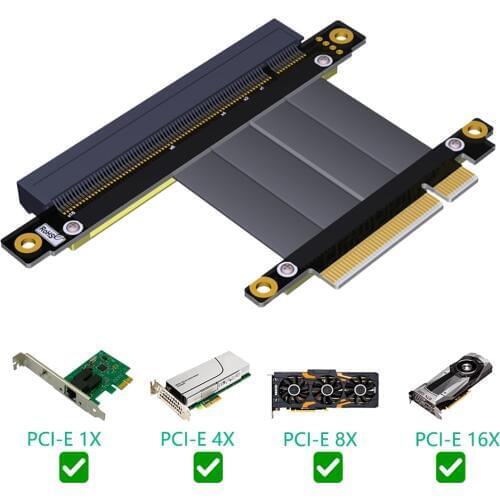 PCI Express PCIE Riser Card Extender PCI E 8X to 16X Slot PCI-E Riser Adapter Extension Cable PCIe X8 Gold Plated For BTC Mining