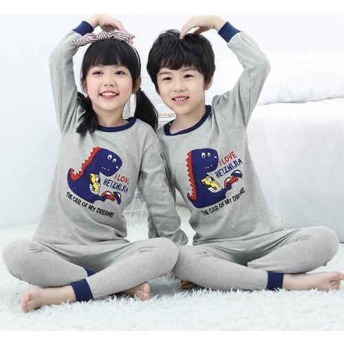 Children pajamas Long Sleeve 100% Cotton Pyjamas Kids Clothes Sets Cartoon Boys Sleepwear Nightwear Teenager Pajamas for girls