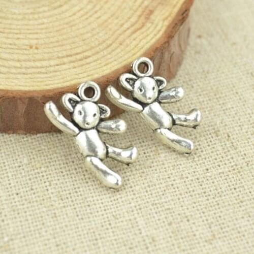 20 pcs 20*13 mm Antique Tibetan Silver Charms Bracelet Necklace Pendant New Fashion Alloy charm Bear D9117