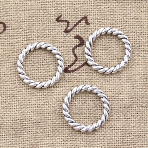 30pcs Charms Circle 15x15mm Antique Silver Color Pendants DIY Necklace Crafts Making Findings Handmade Tibetan Jewelry