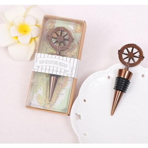 Retro wine stopper wedding wedding return creative gift red wine tool factory wholesale compass wine stopper 100PCS